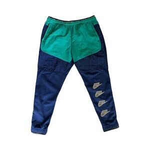 Men's Nike Therma Fit Training Joggers size XL Blue Green Fleece Swoosh